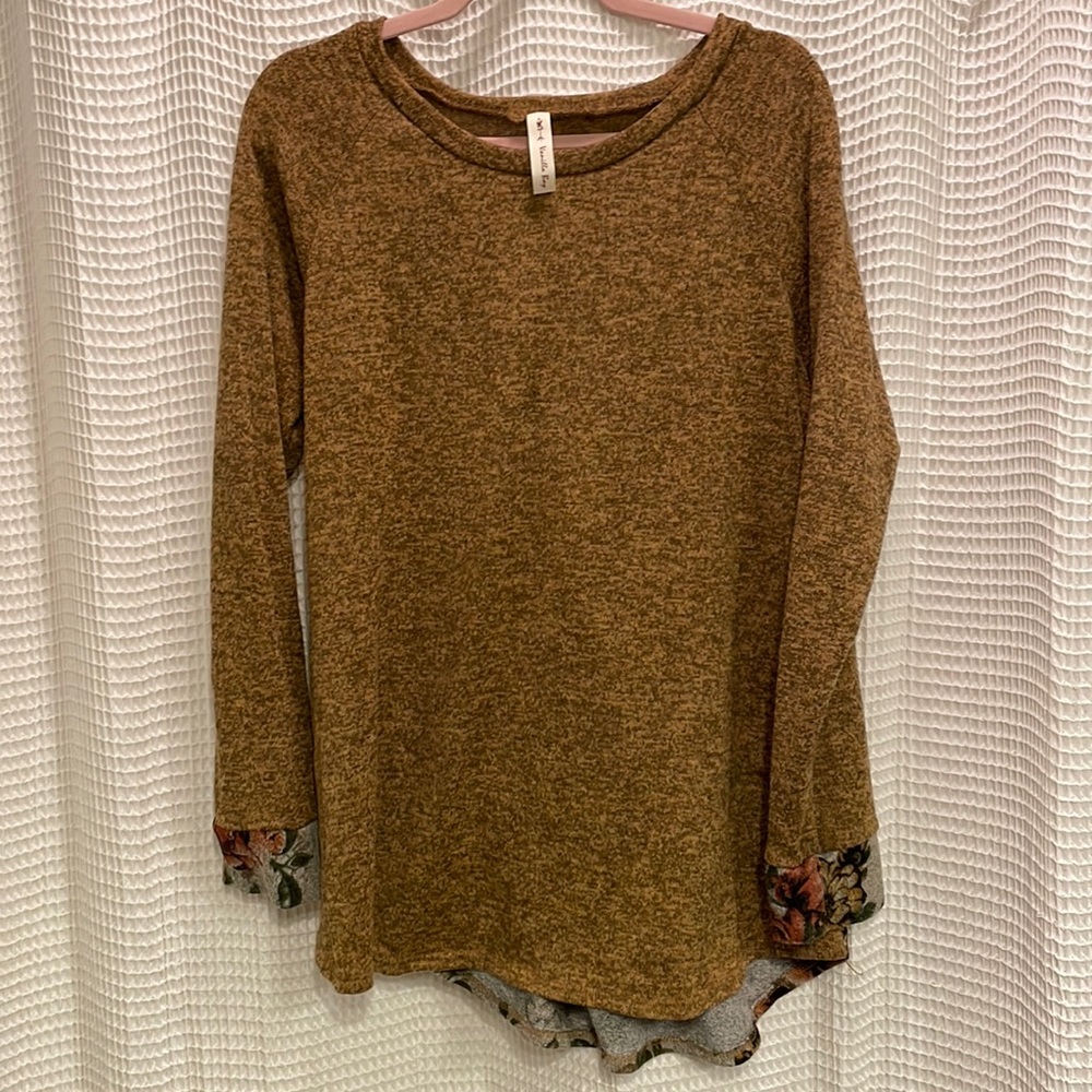 Mustard and Floral top from Lime Lush Boutique